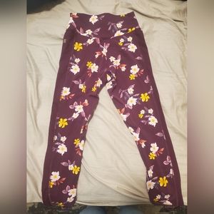 PINK flower patterned yoga pants